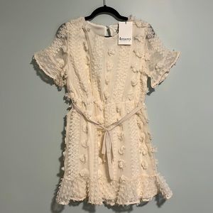 &Merci cream colored Swiss dot textured dress. NWT